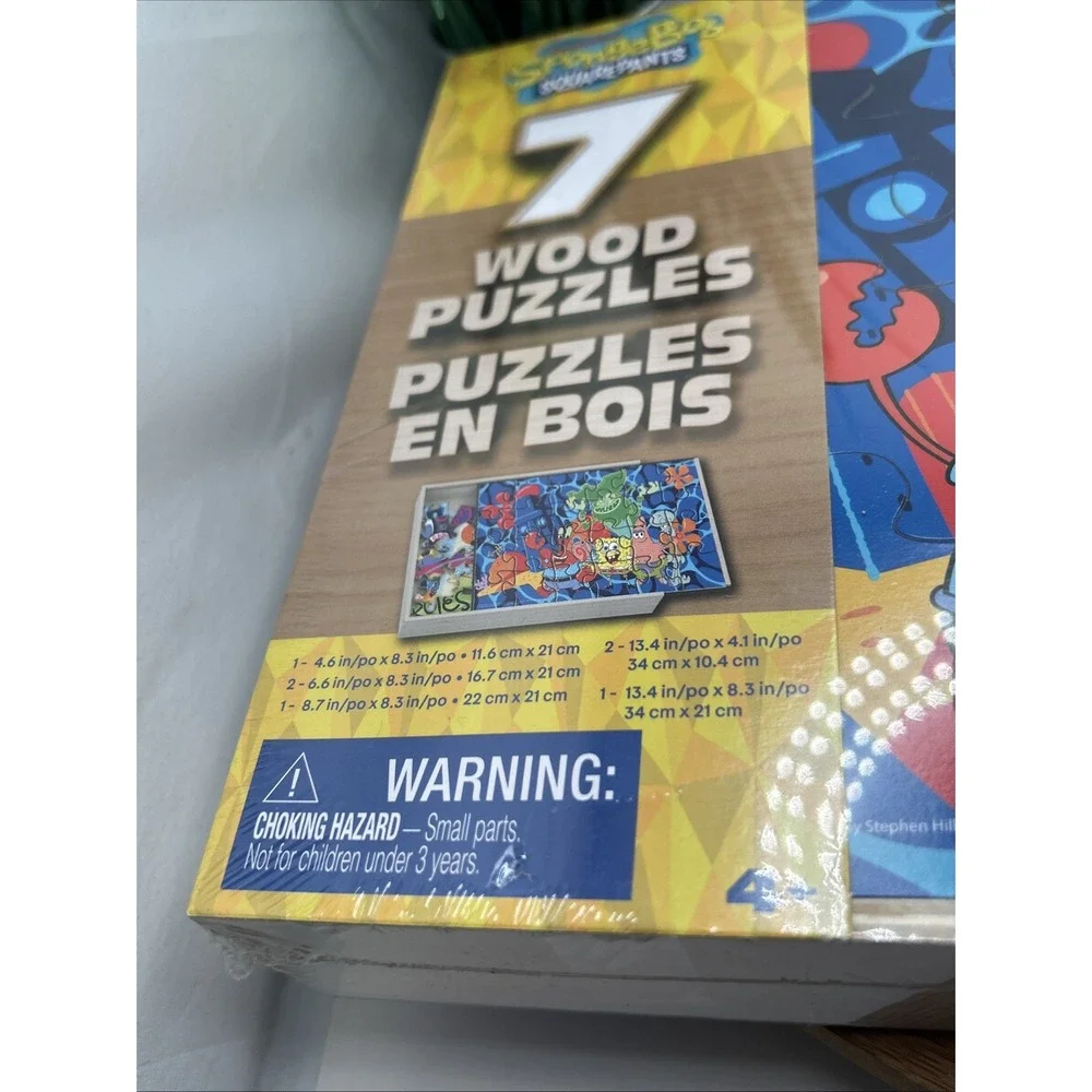 NEW‎ SpongeBob SquarePants 7 Wood Puzzles Nickelodeon Ages 4+ Spin Masters